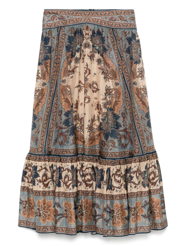 ascension tiered midi skirt by Selfnex
