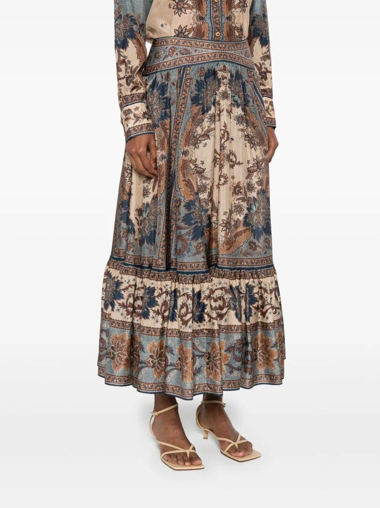 ascension tiered midi skirt by Selfnex