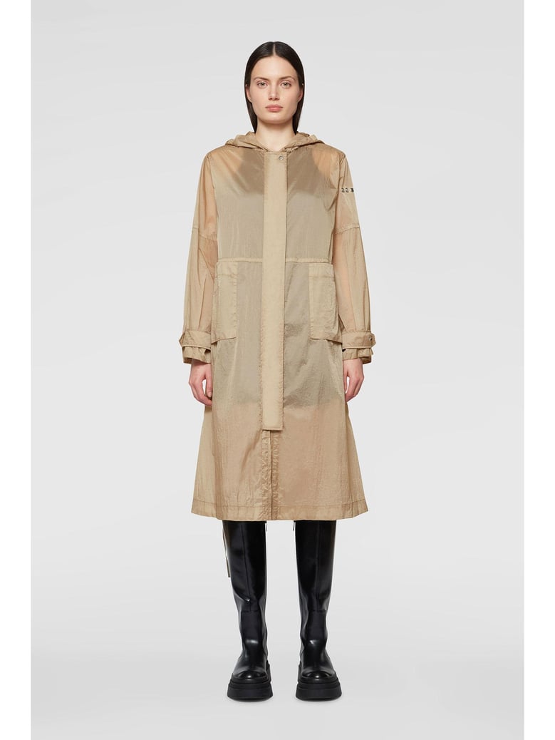 long beige parka with hood by Selfnex