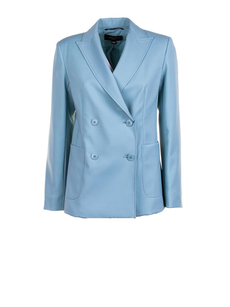 double-breasted blazer in stretch wool canvas by Selfnex