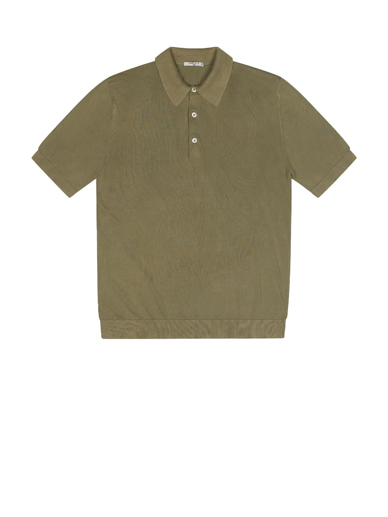 green short-sleeved polo shirt by Selfnex