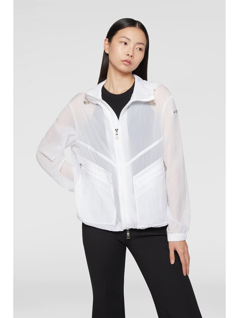 white windbreaker with zip by Selfnex
