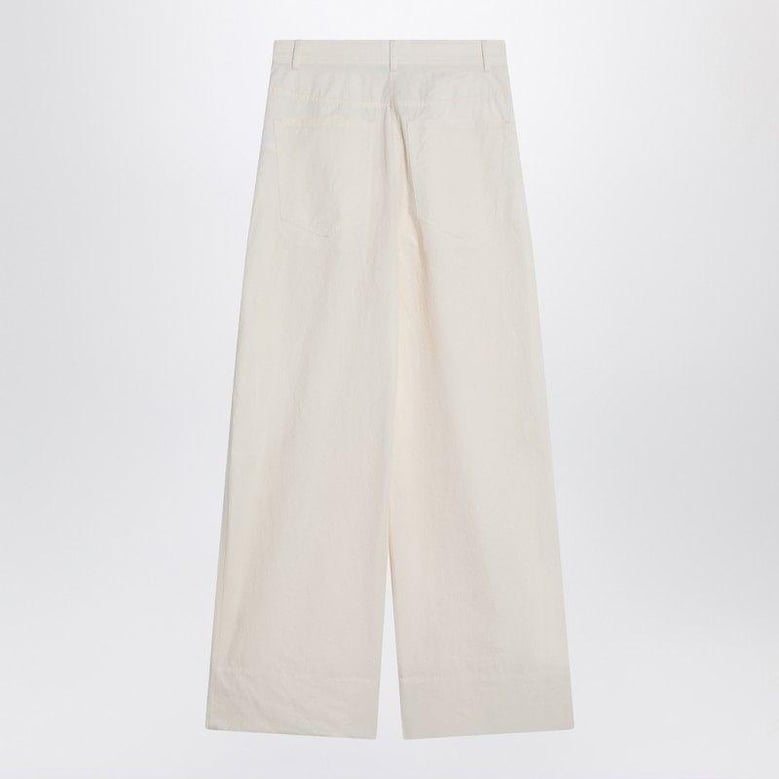 wide écru trousers in cotton by Selfnex