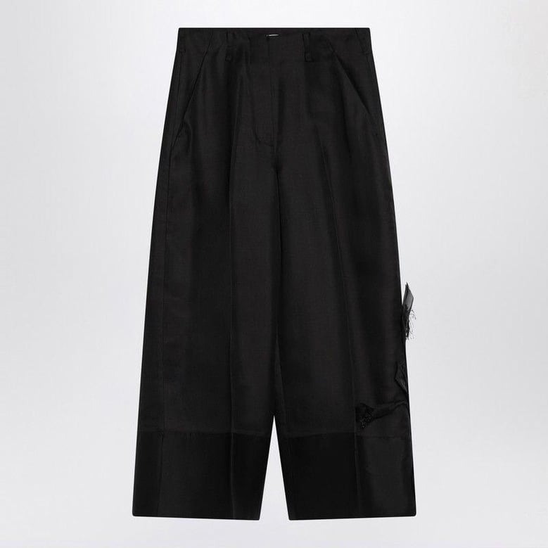 atelier pasa black trousers in silk and wool by Selfnex
