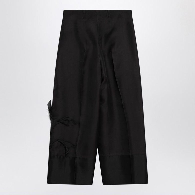 atelier pasa black trousers in silk and wool by Selfnex