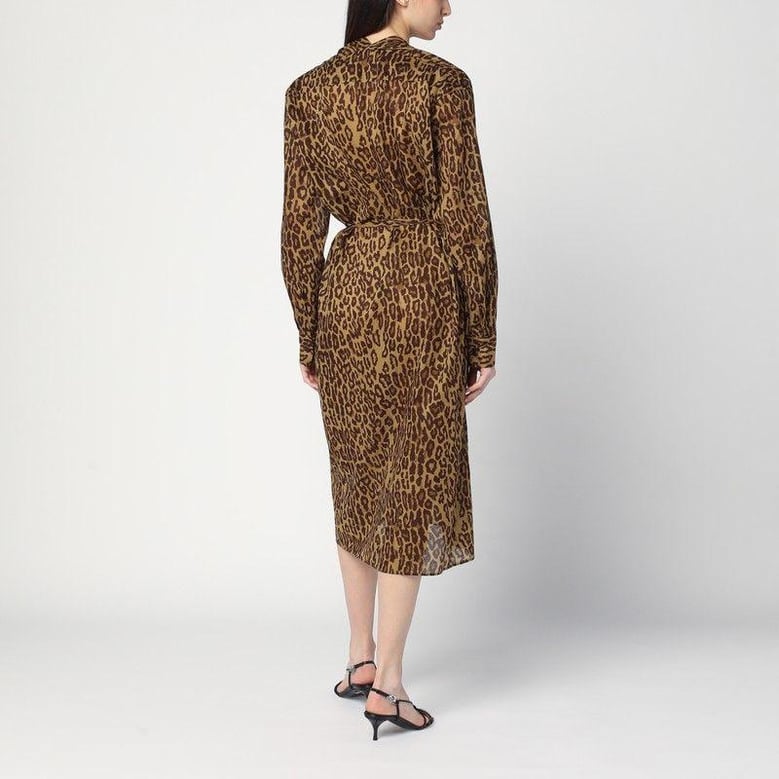 leopard-print shirt dress in cotton voile by Selfnex