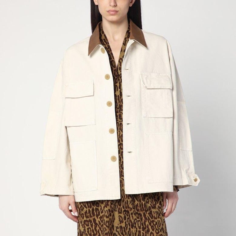 barn ivory jacket in cotton by Selfnex