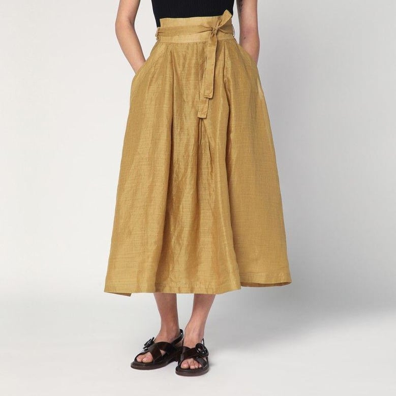 nova pleated skirt in ramie by Selfnex