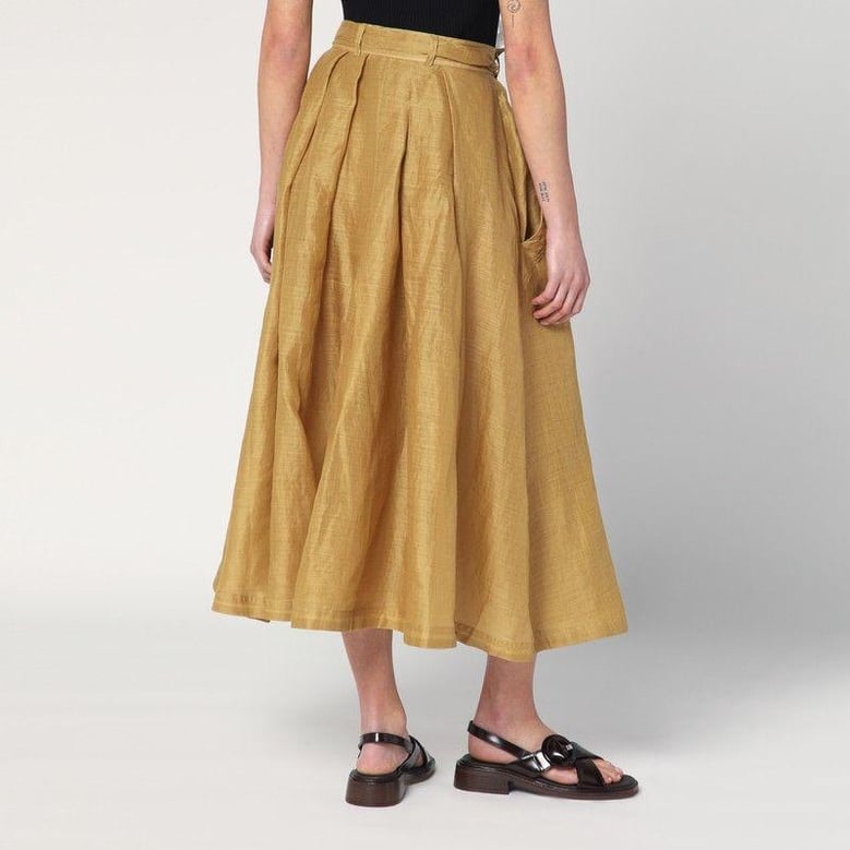 nova pleated skirt in ramie by Selfnex