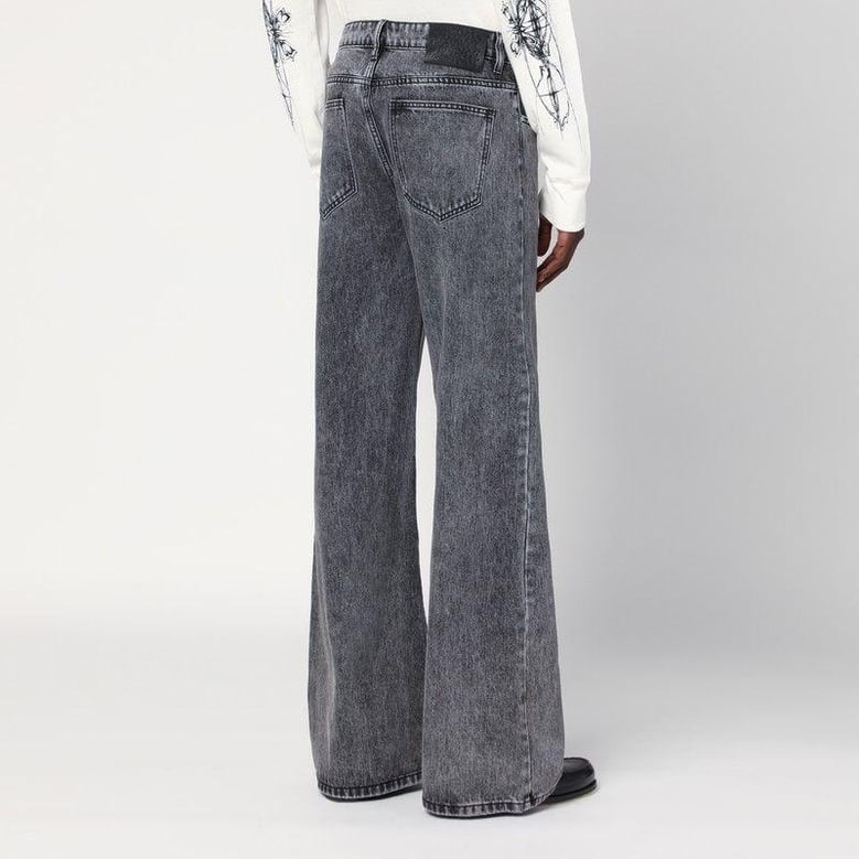 wide-leg black washed jeans by Selfnex