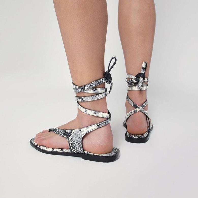 the heidi sandals snake-effect in leather by Selfnex