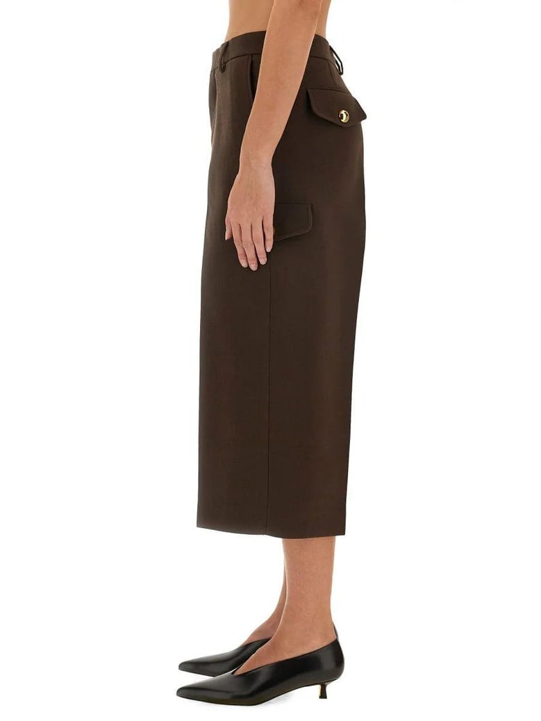 brown wool bermuda shorts by Selfnex