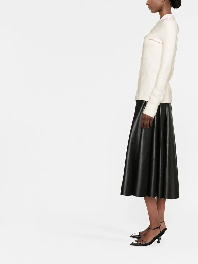 ivory stretch wool blend shirt by Selfnex