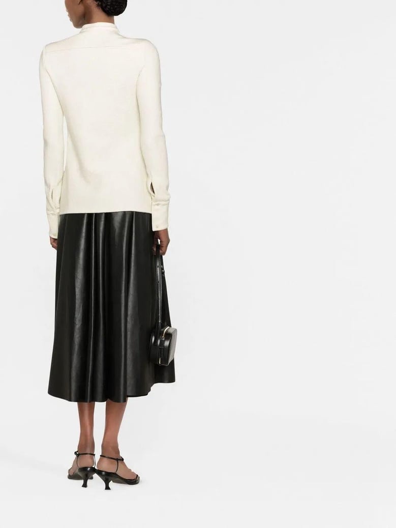 ivory stretch wool blend shirt by Selfnex