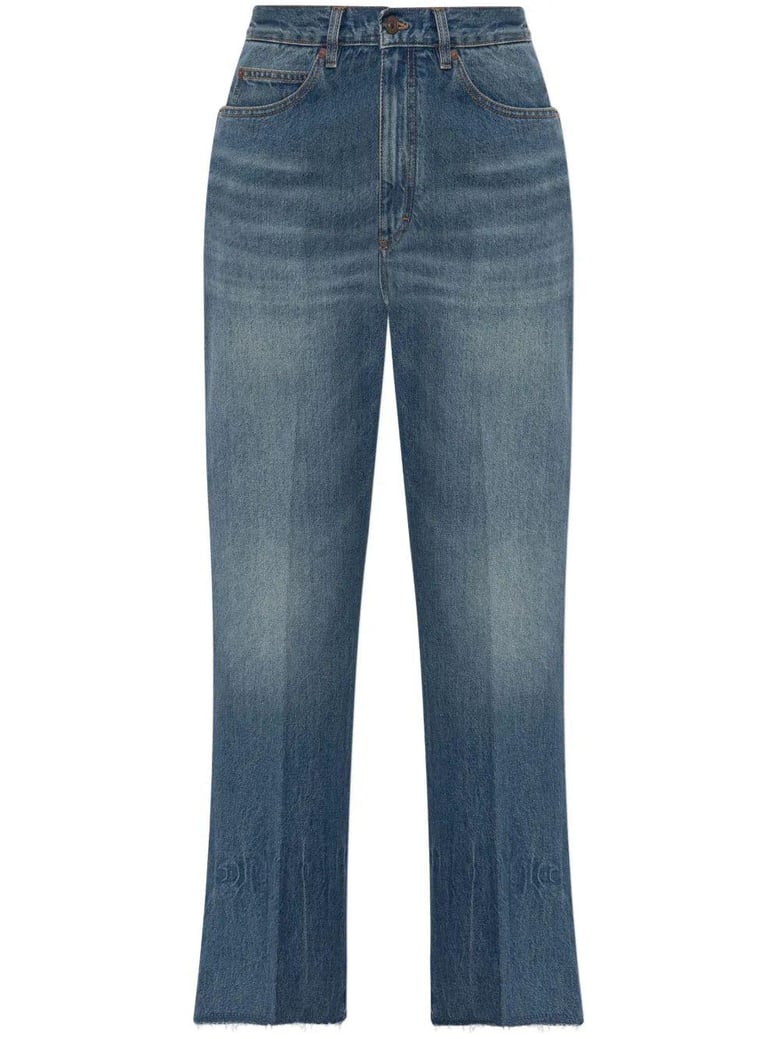 vintage denim cropped jean pants by Selfnex