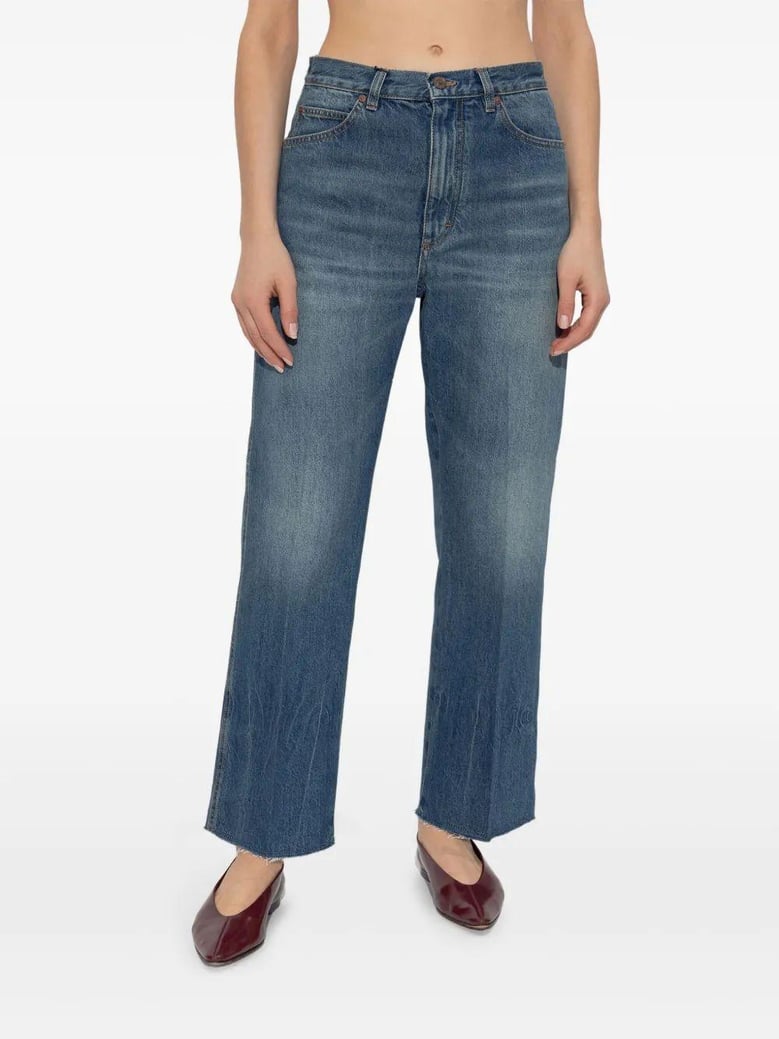 vintage denim cropped jean pants by Selfnex