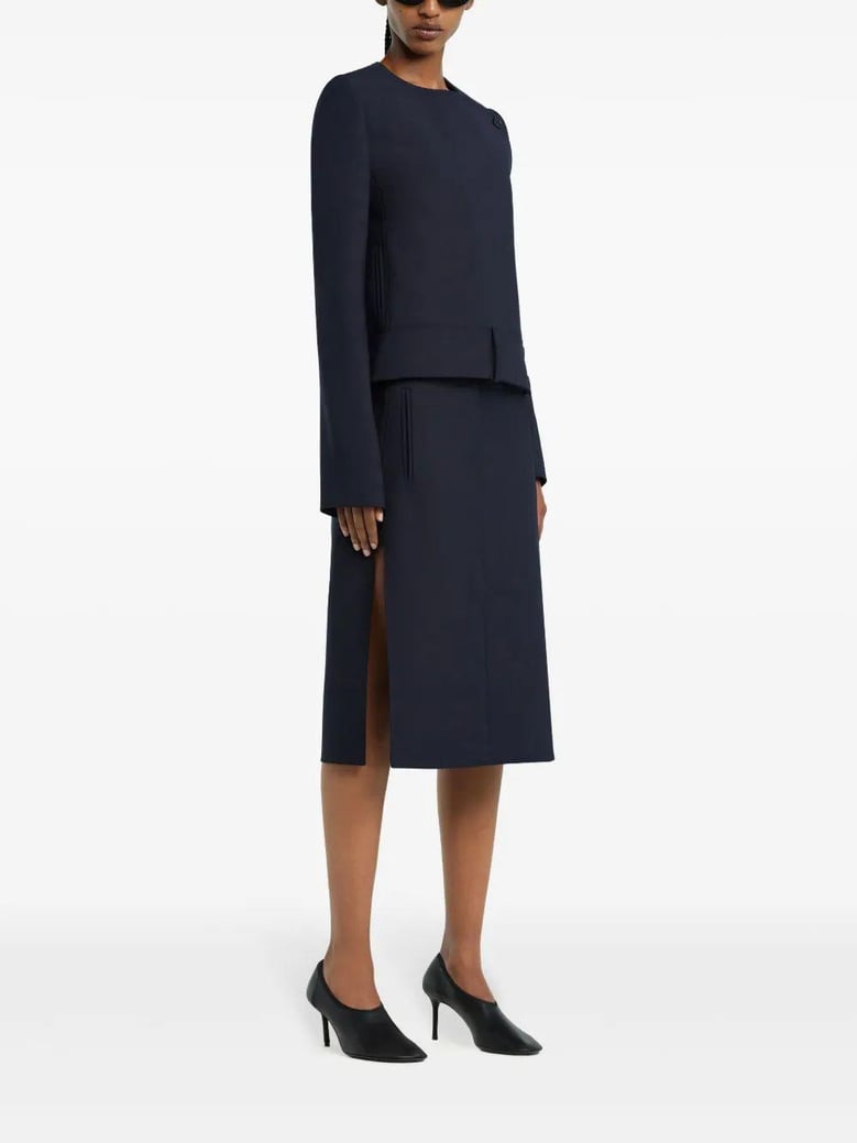 navy midi skirt by Selfnex