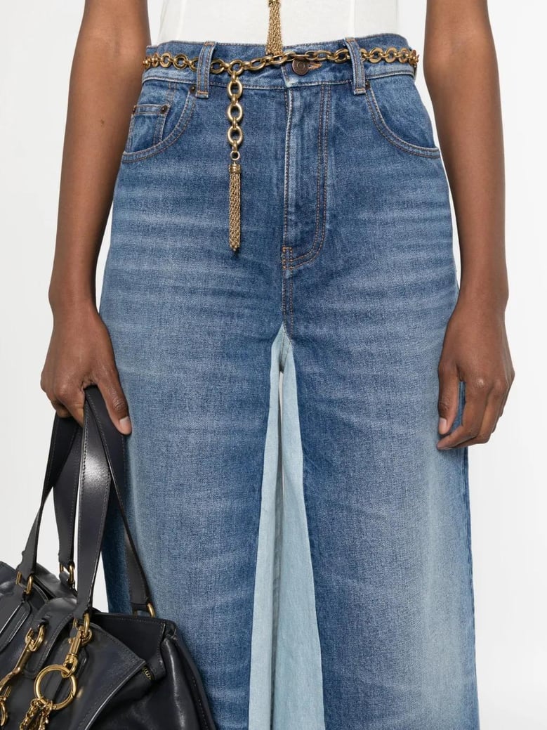 patchwork denim bermuda shorts by Selfnex