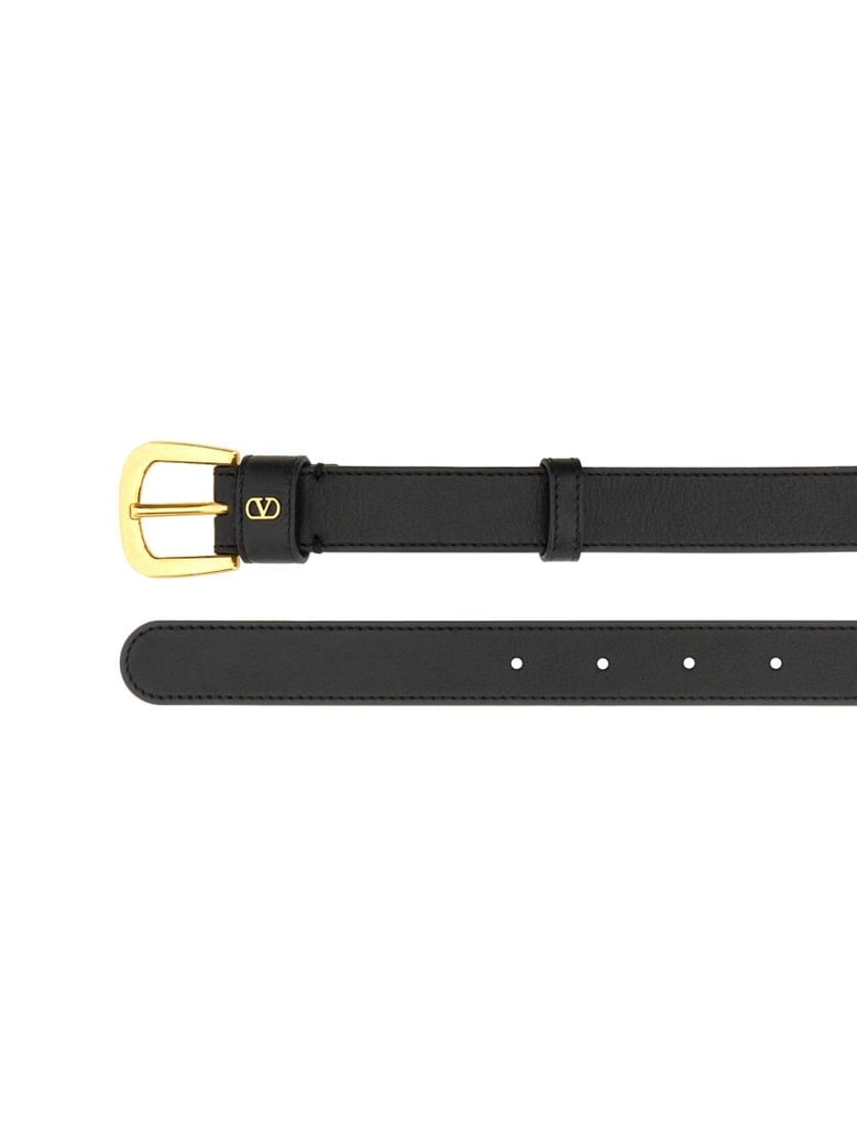 glossy calfskin vlogo signature belt by Selfnex