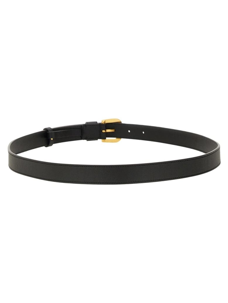 glossy calfskin vlogo signature belt by Selfnex