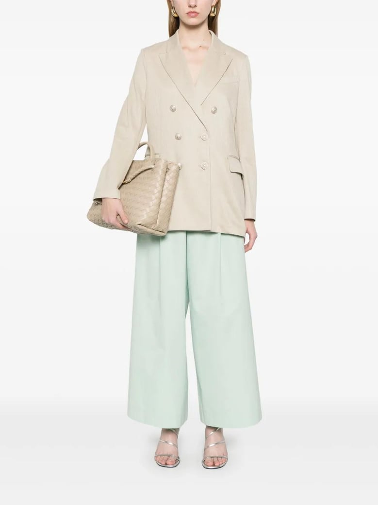 linen and cotton double-breasted jacket by Selfnex