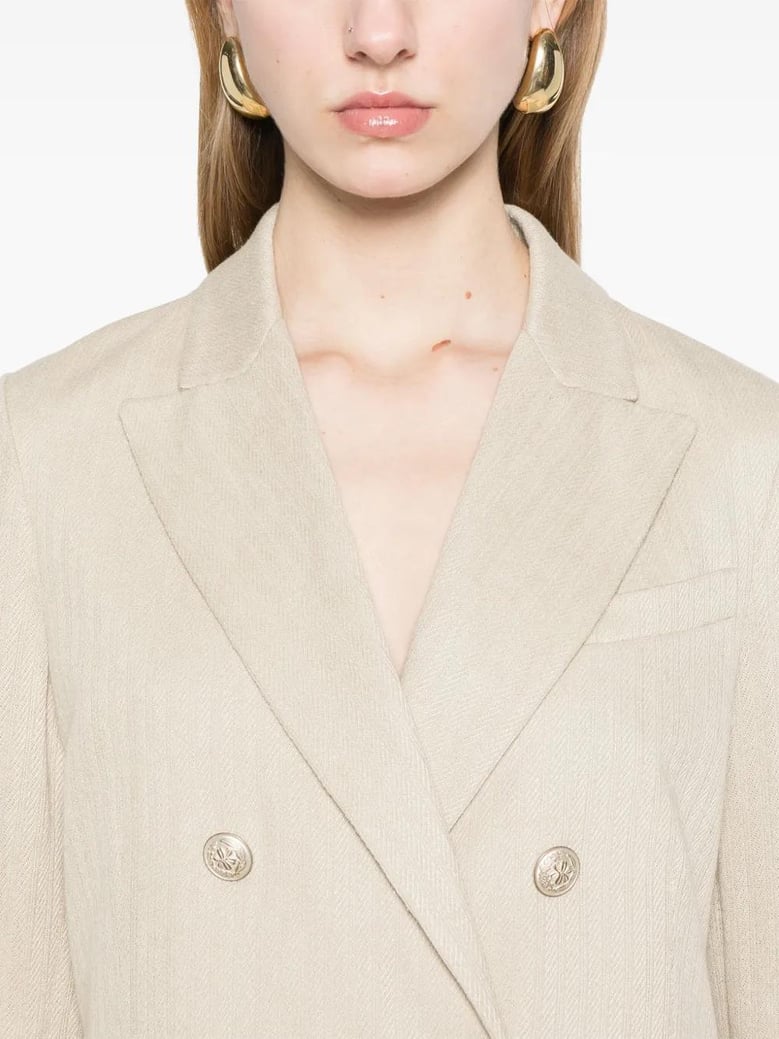 linen and cotton double-breasted jacket by Selfnex