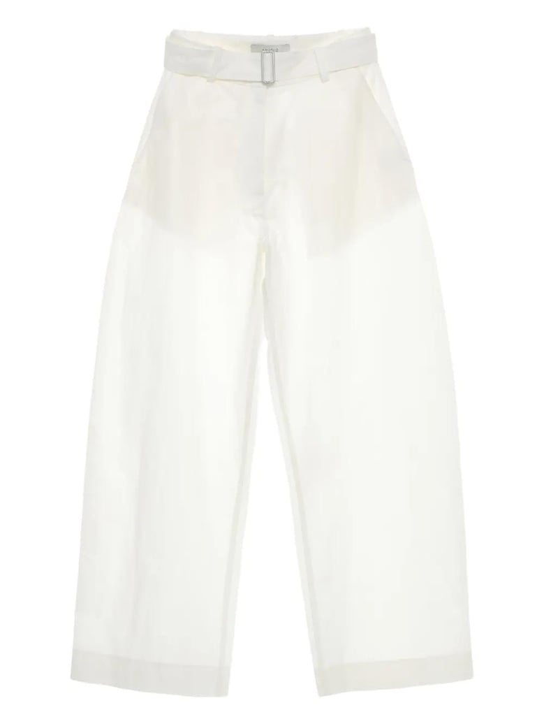 round leg cotton trousers by Selfnex
