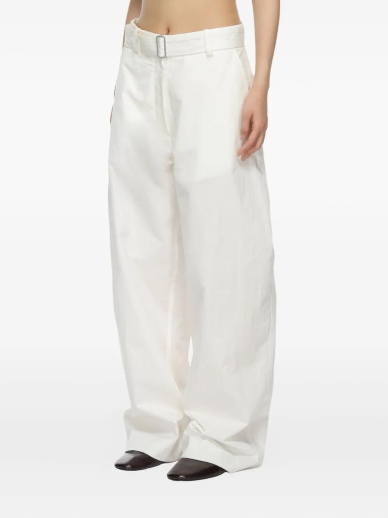 round leg cotton trousers by Selfnex