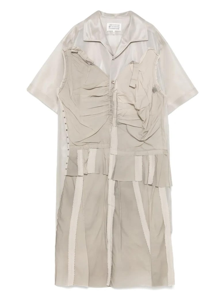 cappuccino mesh shirt dress by Selfnex