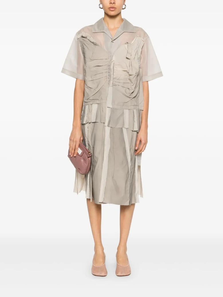 cappuccino mesh shirt dress by Selfnex