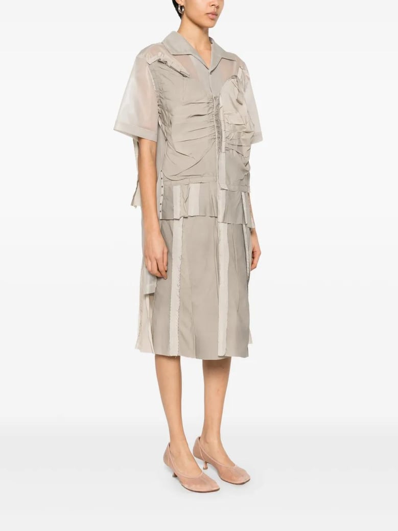 cappuccino mesh shirt dress by Selfnex