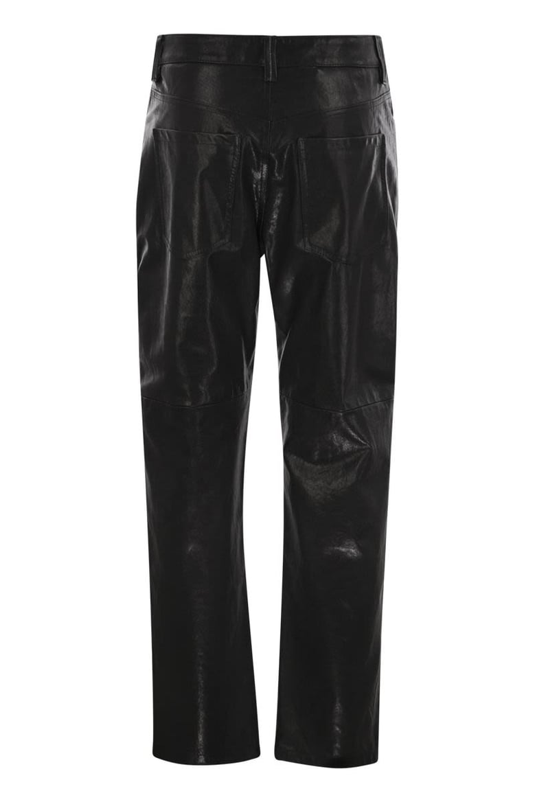 wide five-pocket trousers in smooth nappa leather by Selfnex