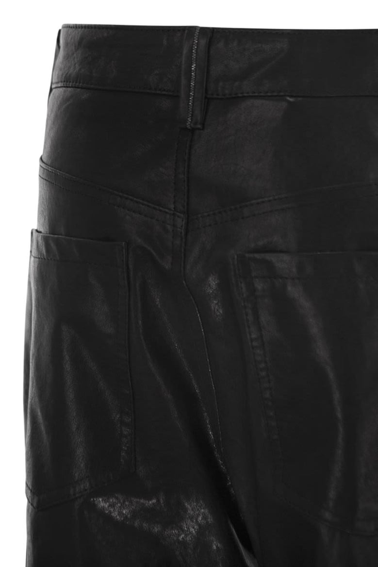 wide five-pocket trousers in smooth nappa leather by Selfnex