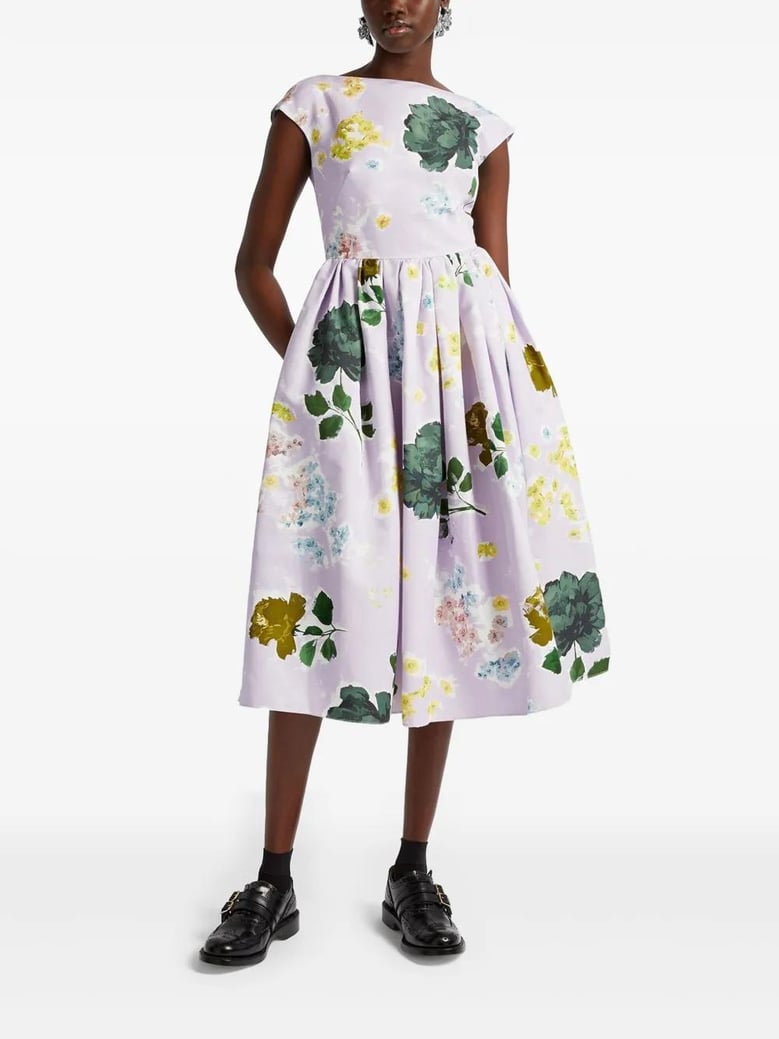 vestido margot flores escote b lila by Selfnex