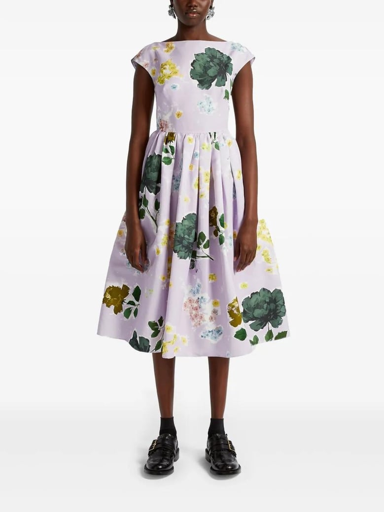 vestido margot flores escote b lila by Selfnex