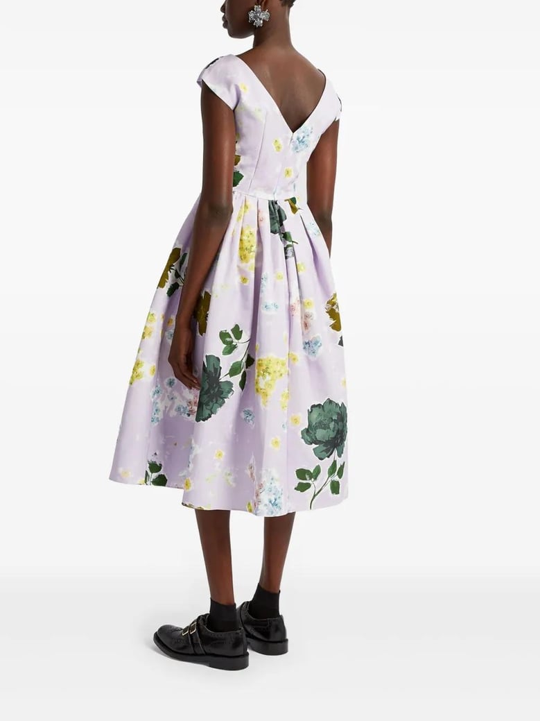vestido margot flores escote b lila by Selfnex