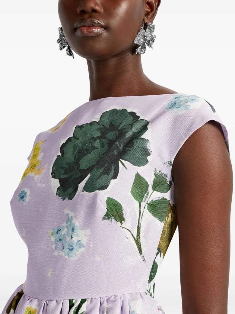 vestido margot flores escote b lila by Selfnex