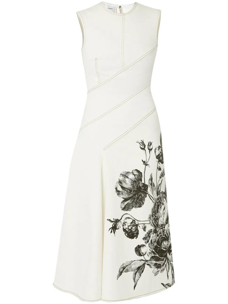 vestido sin mangas flores crudo by Selfnex