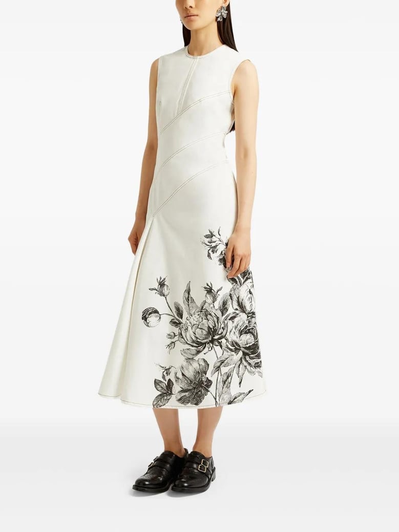 vestido sin mangas flores crudo by Selfnex