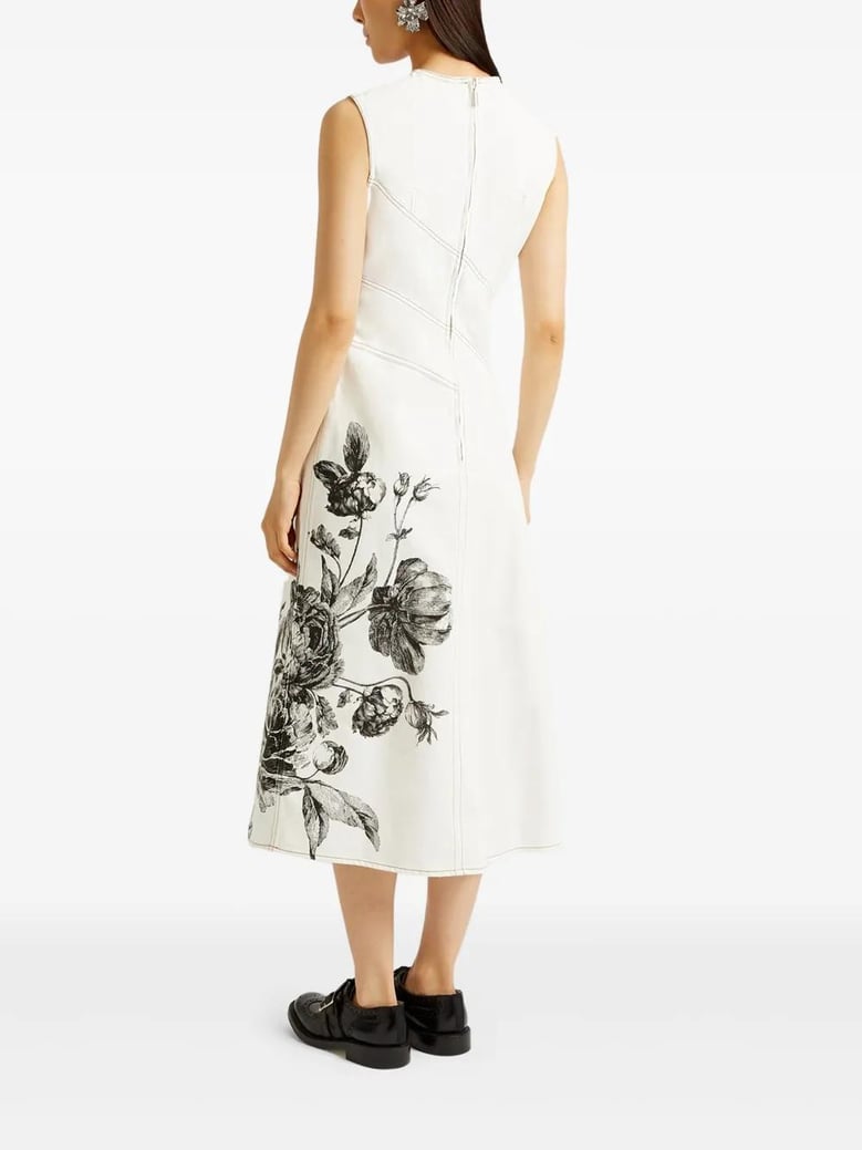 vestido sin mangas flores crudo by Selfnex
