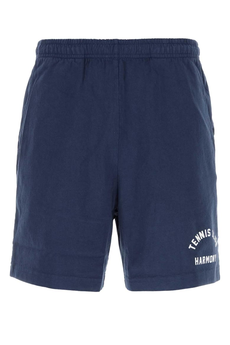 navy blue cotton bermuda shorts by Selfnex