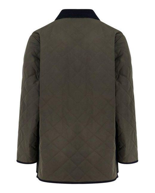 olive green quilted jacket with vlogo patch by Selfnex