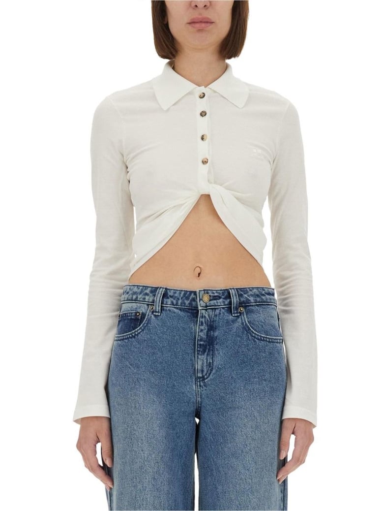 cropped polo shirt twist by Selfnex