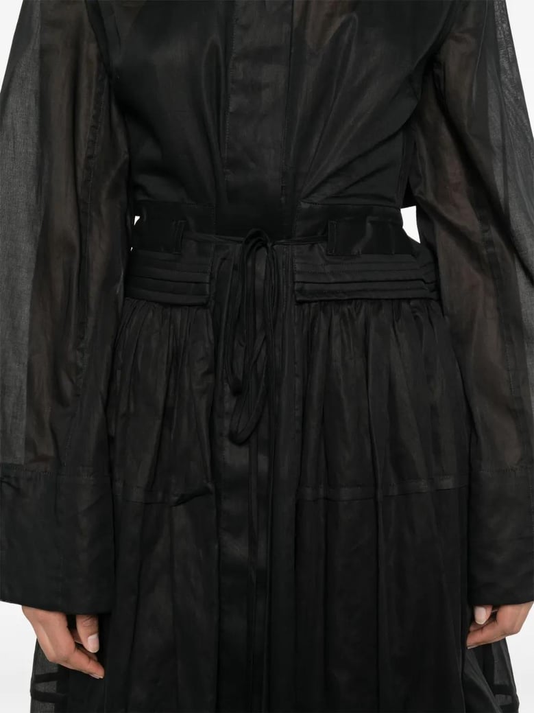 vestido cinturon falda plisada negro by Selfnex
