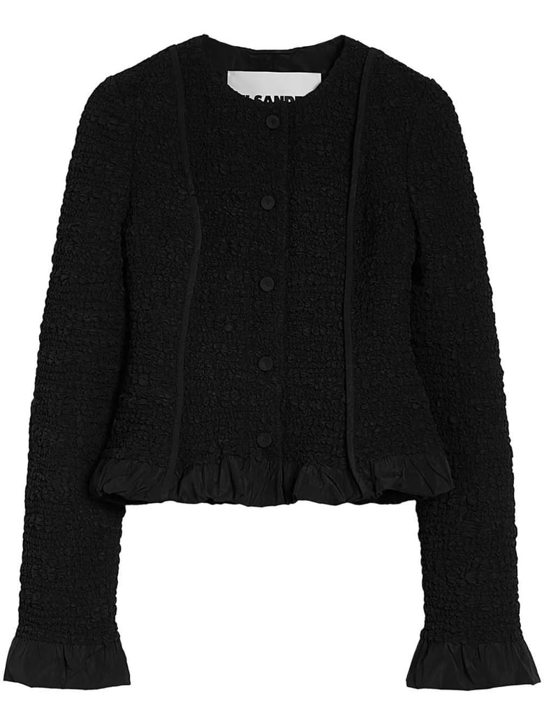 chaqueta puños-dobladillo drap negro by Selfnex