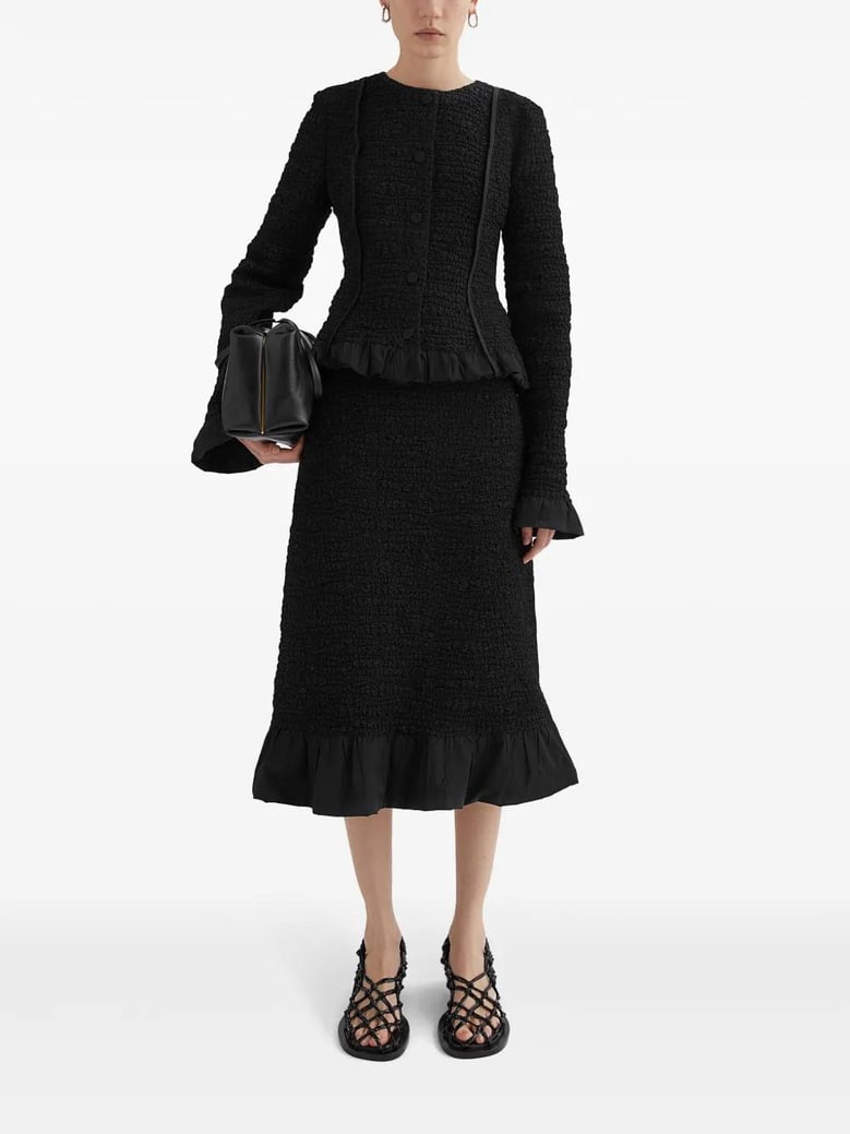 chaqueta puños-dobladillo drap negro by Selfnex