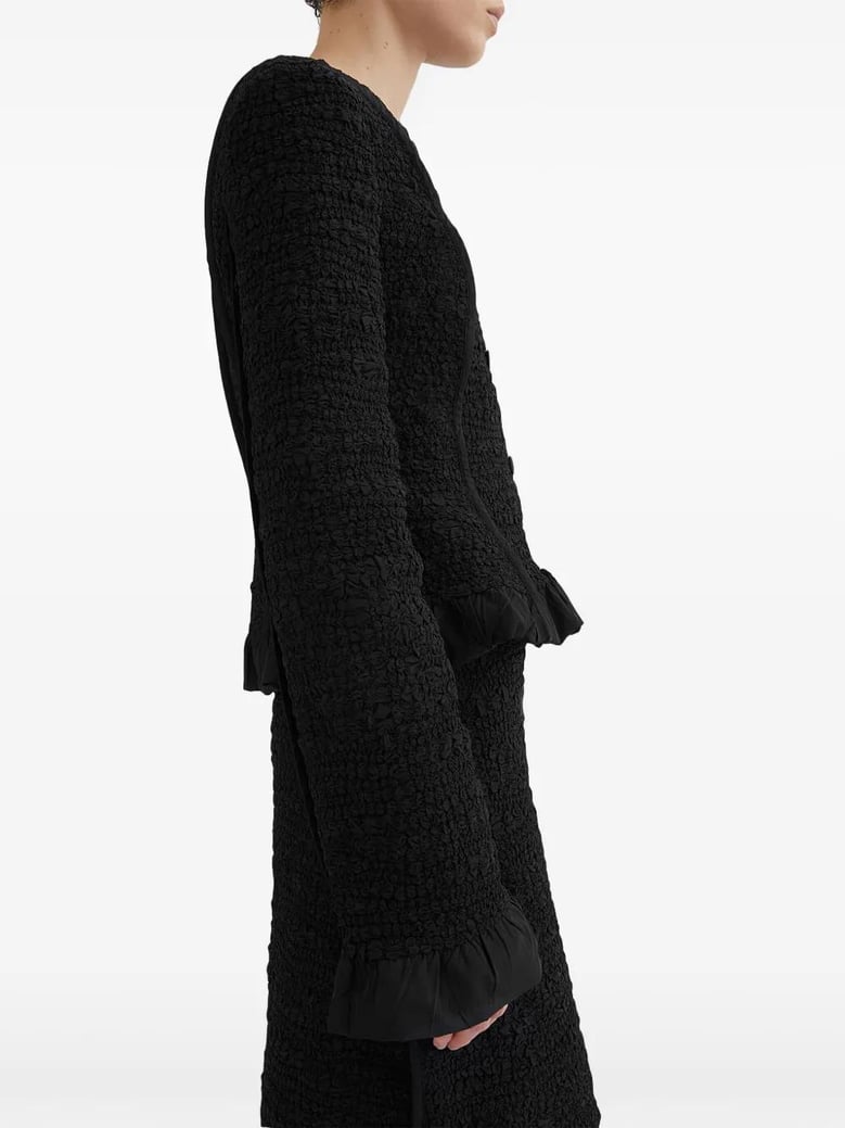 chaqueta puños-dobladillo drap negro by Selfnex
