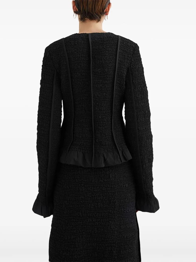 chaqueta puños-dobladillo drap negro by Selfnex