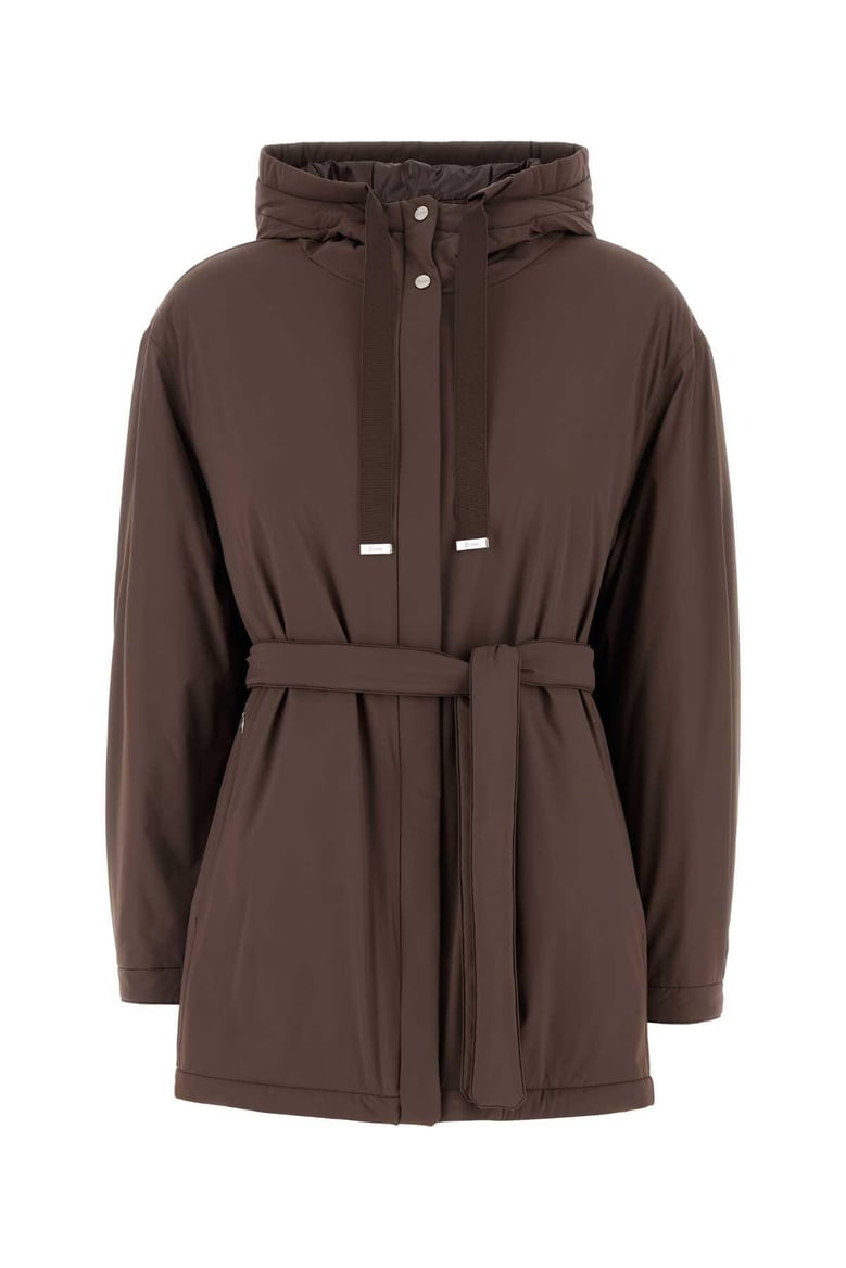 brown stretch nylon jacket by Selfnex