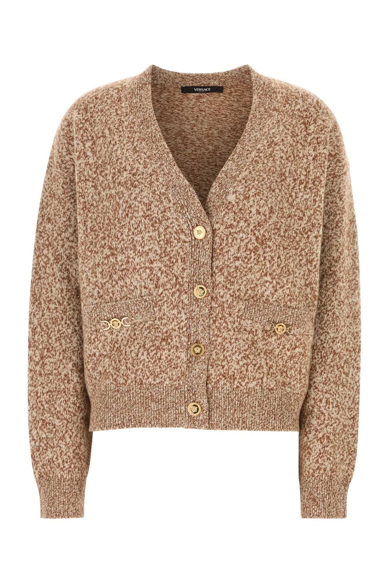 two-tone wool blend cardigan by Selfnex